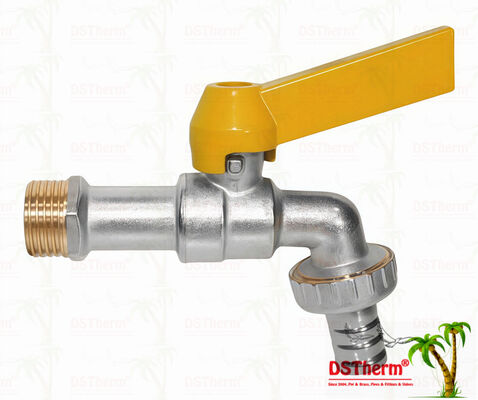 Vernikkeld zwaar uitgevoerde klassieke rechte aluminium handgreep stopkraan wateruitloop kraan waterkraan 1/2"