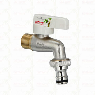 Ergonomic White Plastic Handle Bibcock Faucet with Customized Material and 1/2"*3/4" Specification