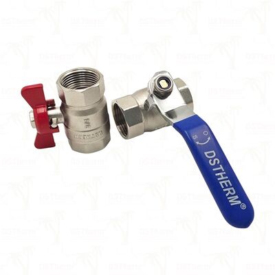 PN25 Messing Ball Valve Chroom-geplatte Ball Vrouwelijke x Vrouwelijke Full Port 1/2" ′′ 4