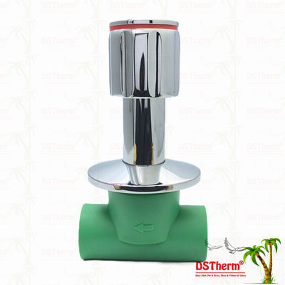 Ppr-chroomgeplatte stopklep met antidraaiend handvat laag onderhoud 20-32 mm aanpasbare grootte