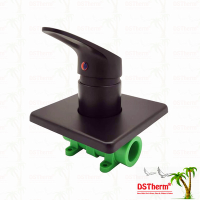 Driedimensionele vierkantpaneel Ppr zwart bekleed mixer douche klep mixklep