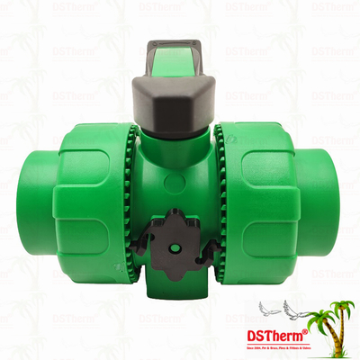 Lock Ball PPR Double Union Ball Valve Met Plastic Ball S2.5 20-63MM Customized LOGO