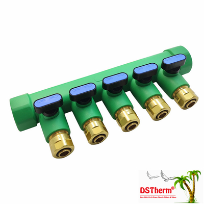 PPR blauwe manifold met balk 5 manieren manifold aangepast kleur en logo 25mm